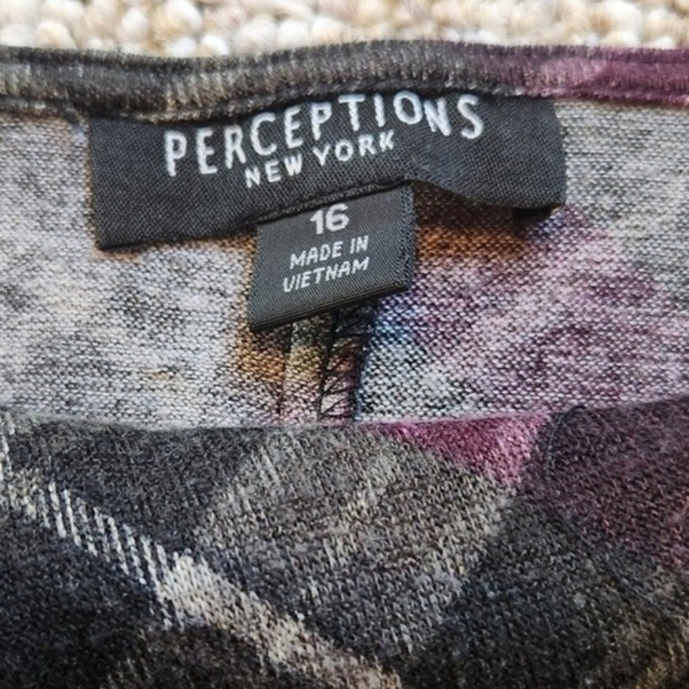 Perceptions New York Plaid Dress Purple & Gray Career Wear Size 16 - Picture 5 of 5